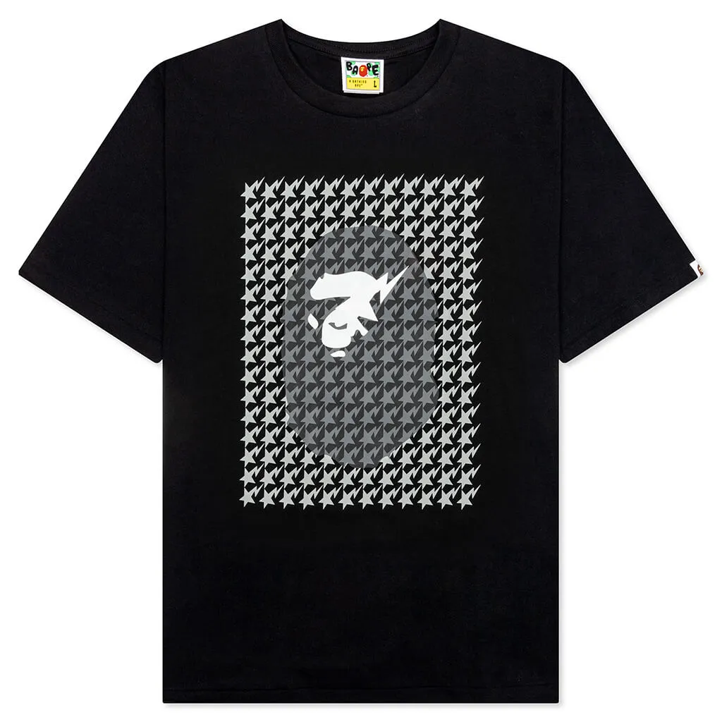 STA Houndstooth Ape Head Tee - Black/Black
