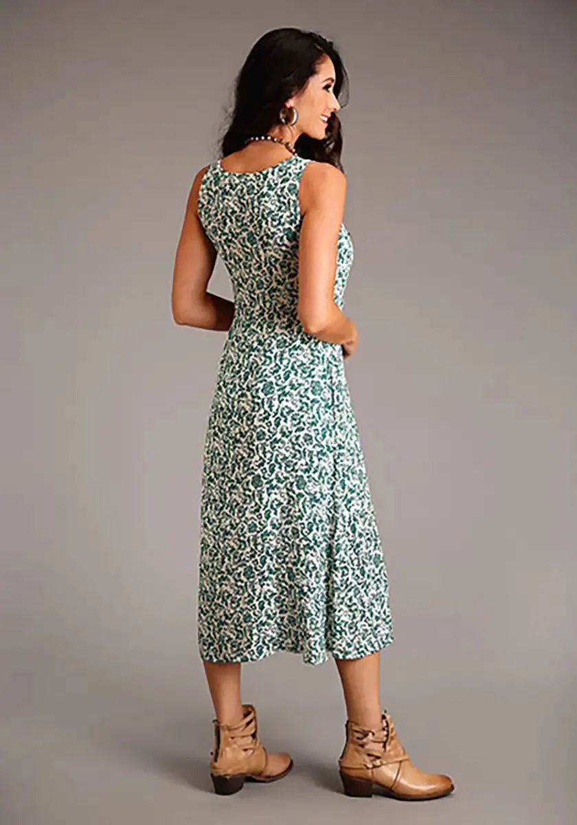 Stetson Floral Sleeveless Dress (Jade) - Women's Long Dress