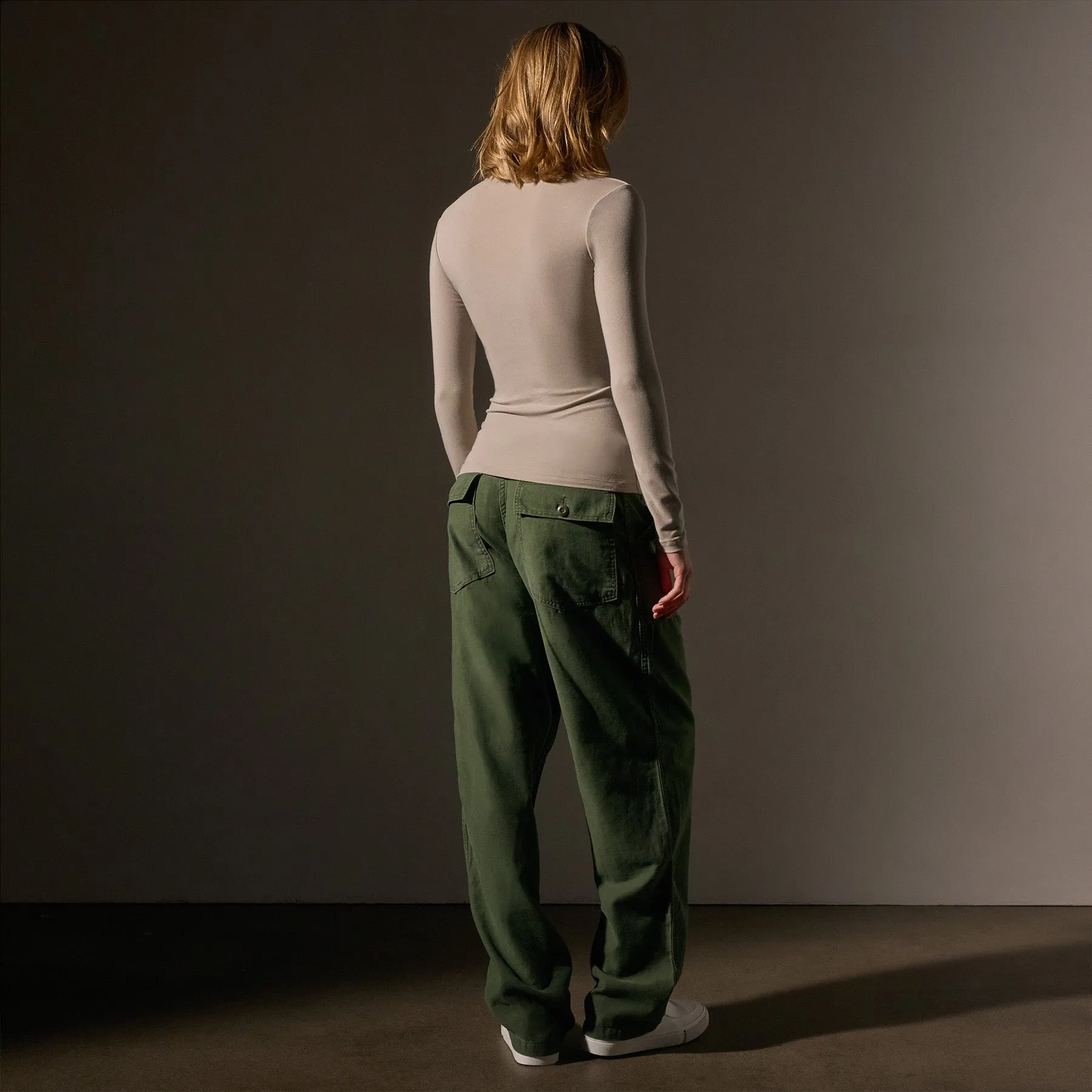 Stretch Lotus Deep V Tee - Tan