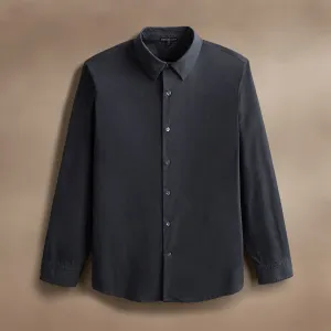 Stretch Poplin Shirt - Asphalt