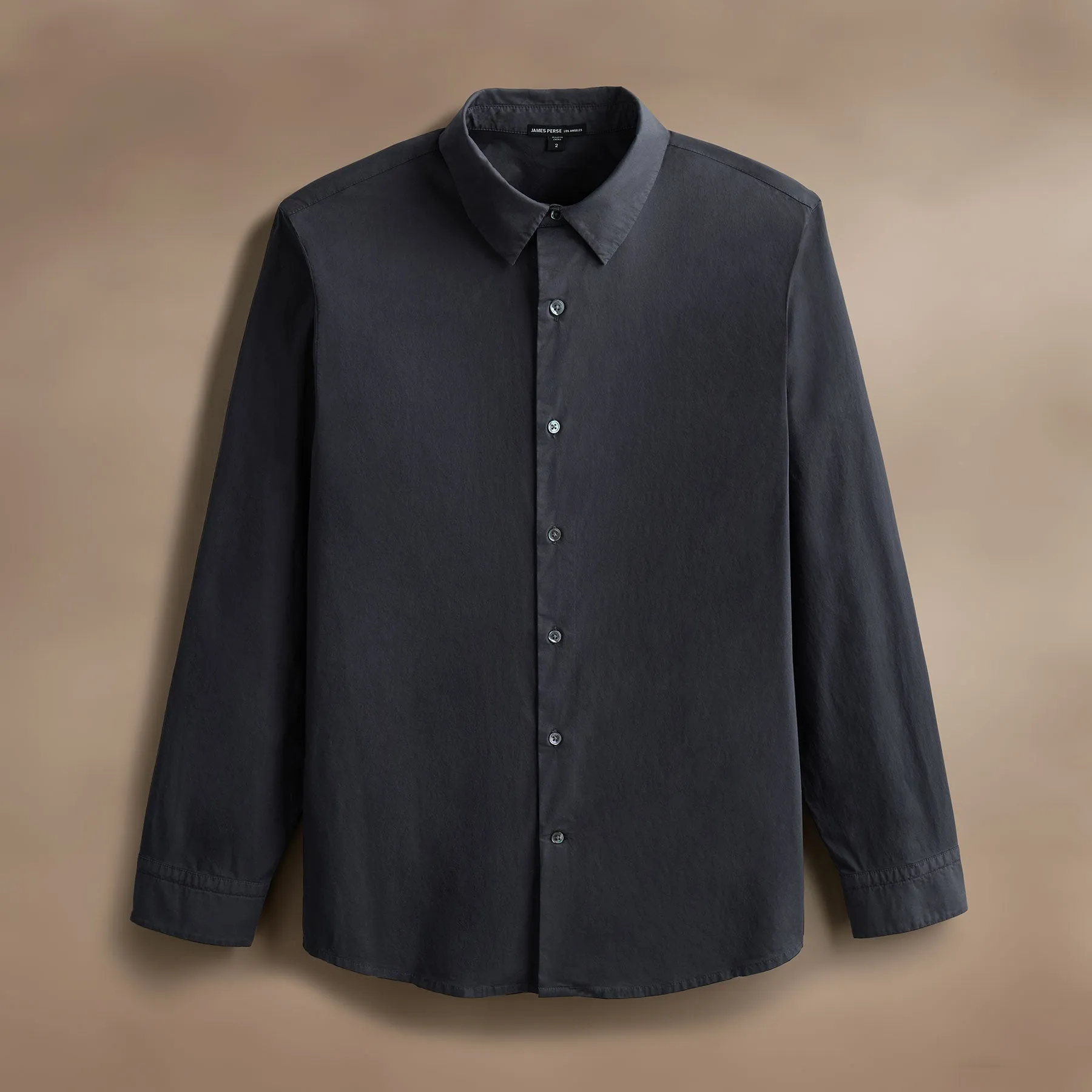 Stretch Poplin Shirt - Asphalt