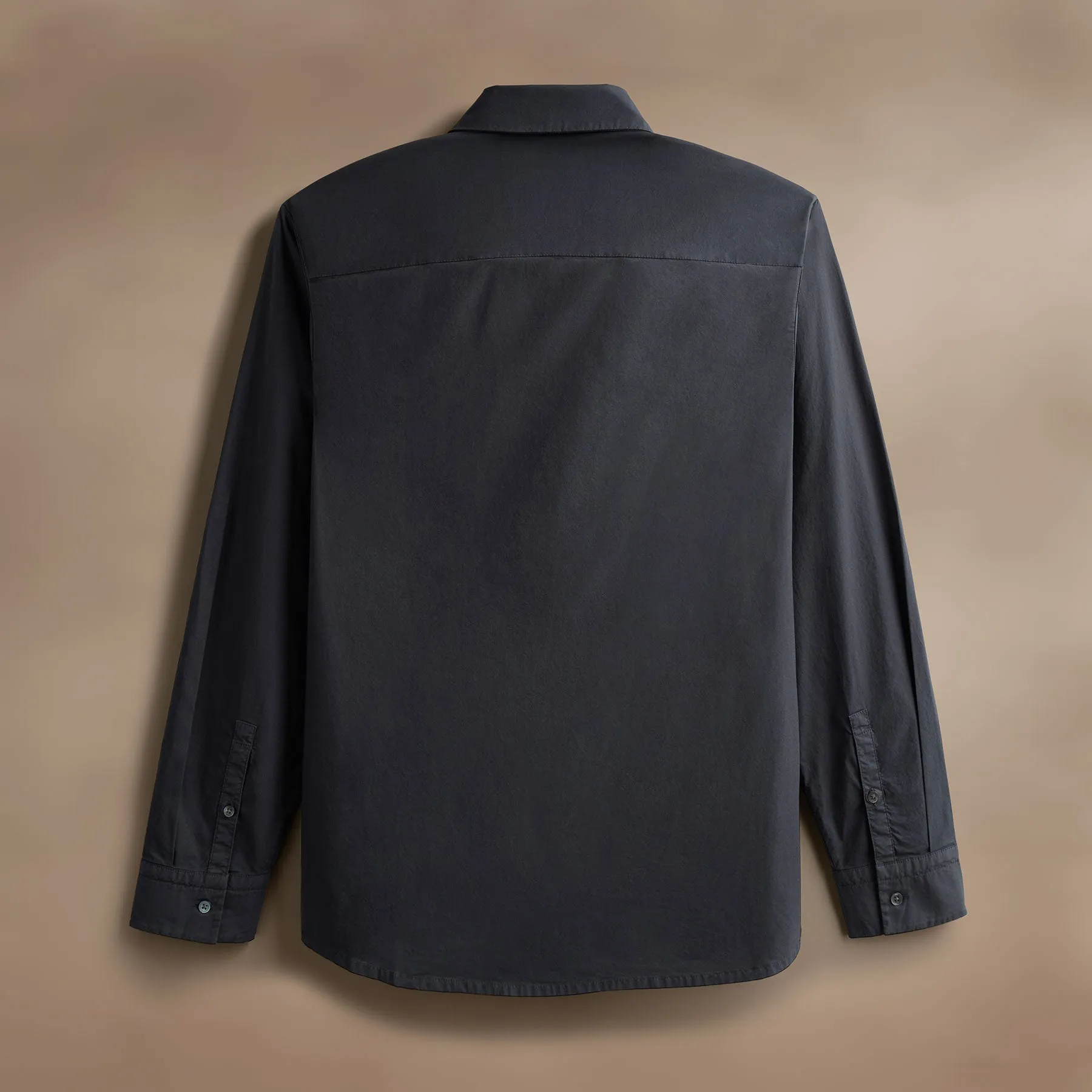 Stretch Poplin Shirt - Asphalt