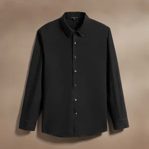 Stretch Poplin Shirt - Black