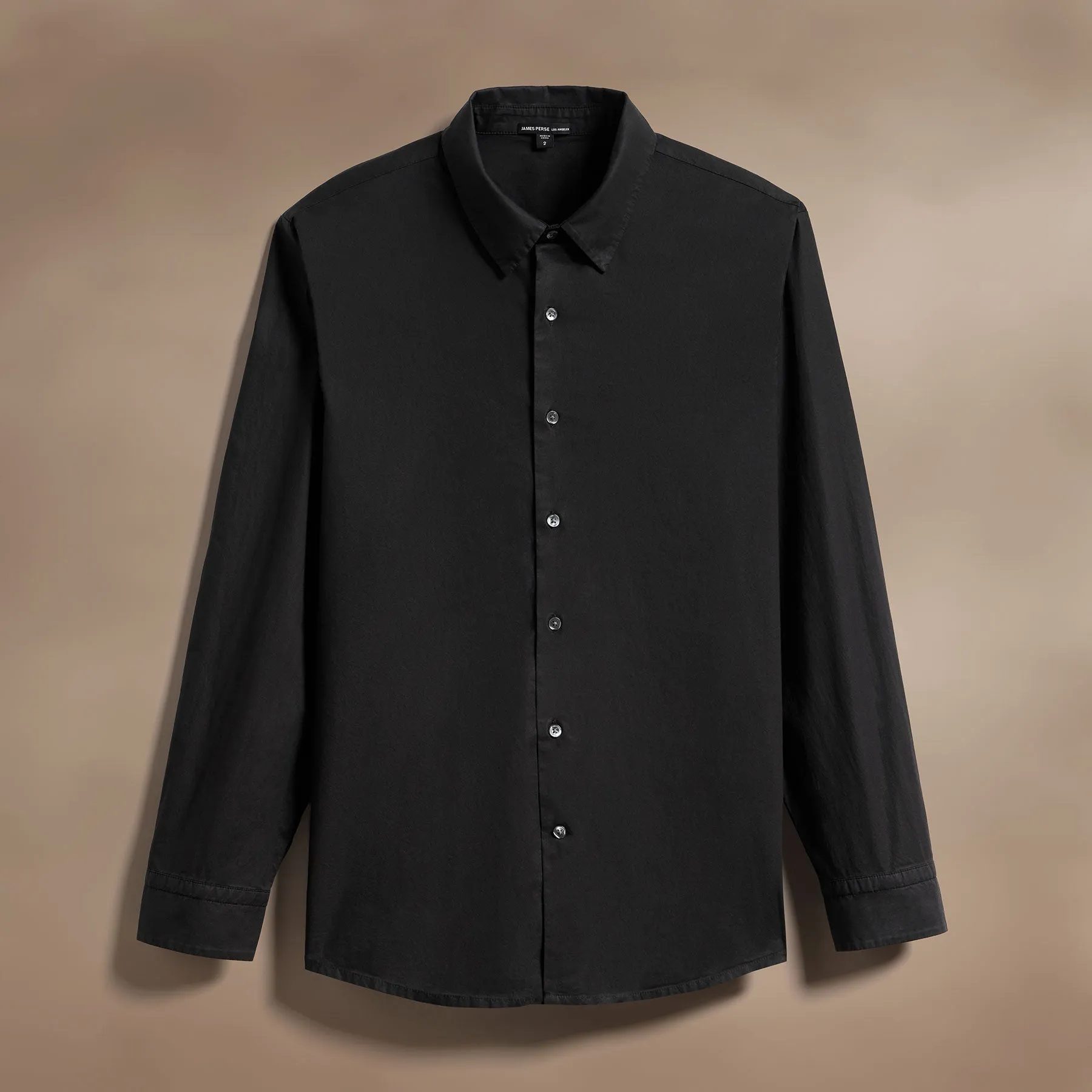 Stretch Poplin Shirt - Black