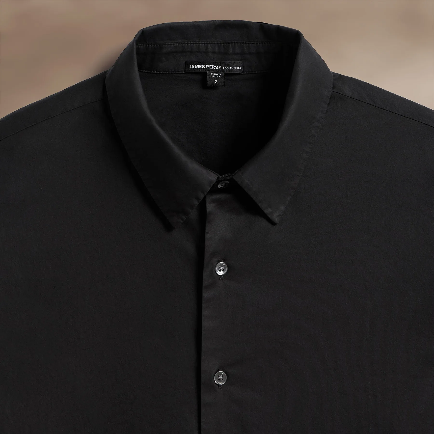 Stretch Poplin Shirt - Black