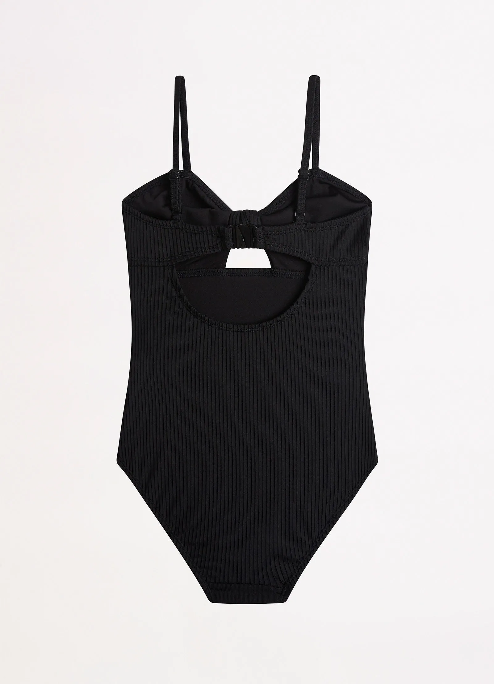 Summer Essential Girls Tie Front One Piece - Black