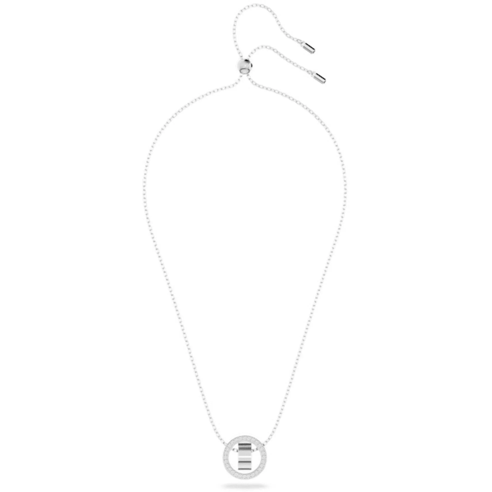 Swarovski Women's Pendant - Hollow White Rhodium Plated Sliding Ball Clasp | 5636501