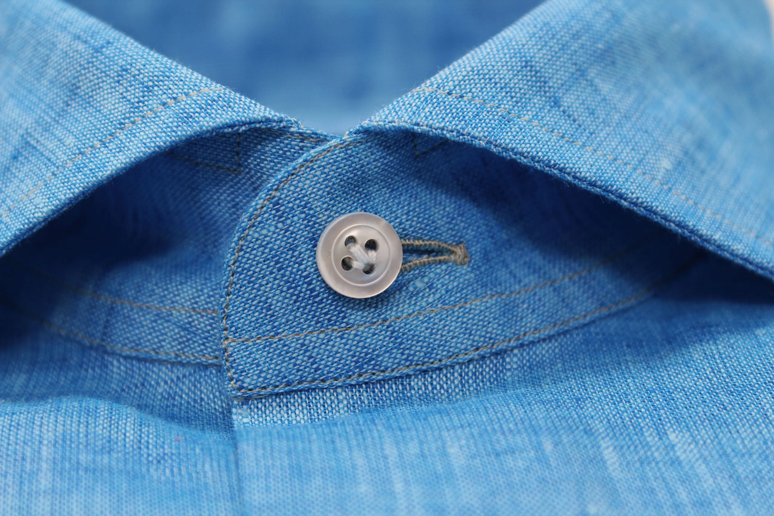 Teal Hand Finished Italian Linen Sport Shirt