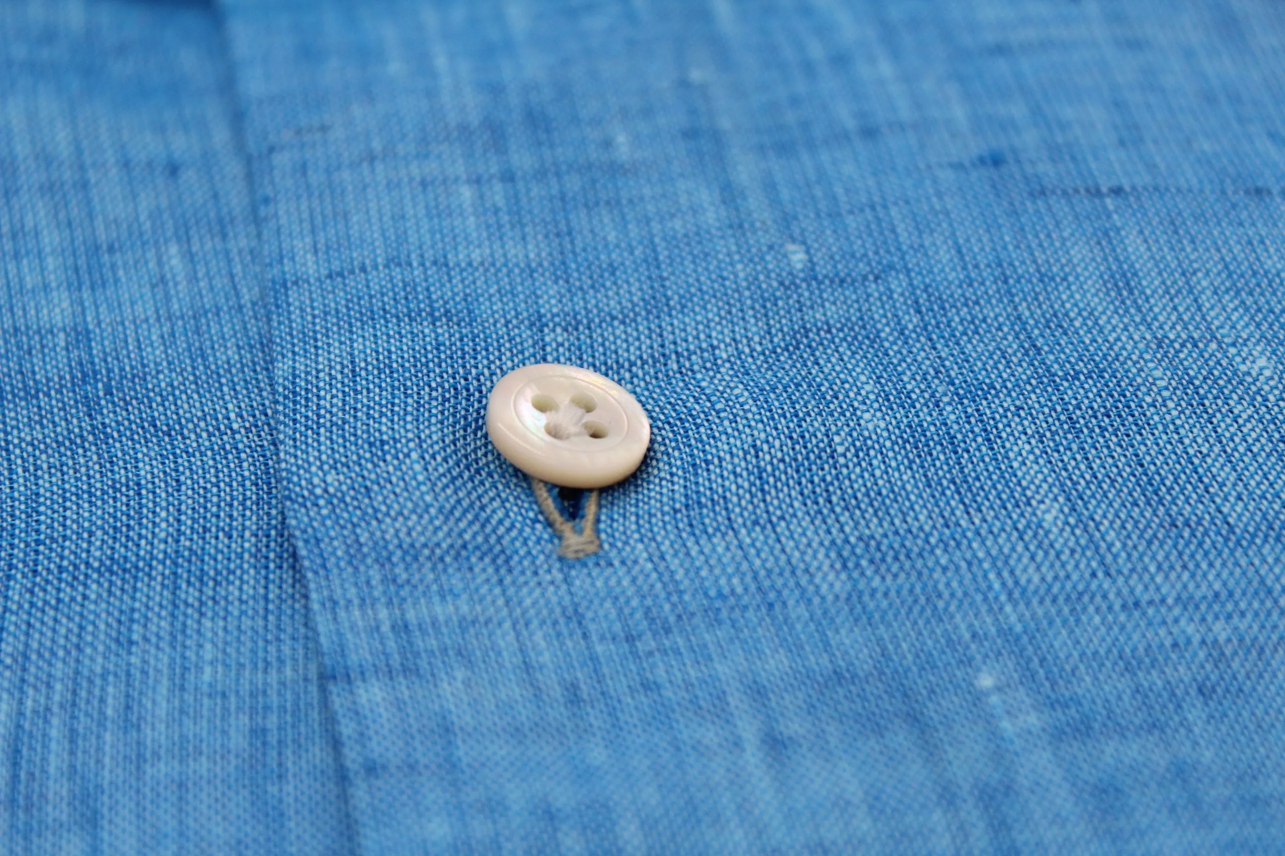 Teal Hand Finished Italian Linen Sport Shirt