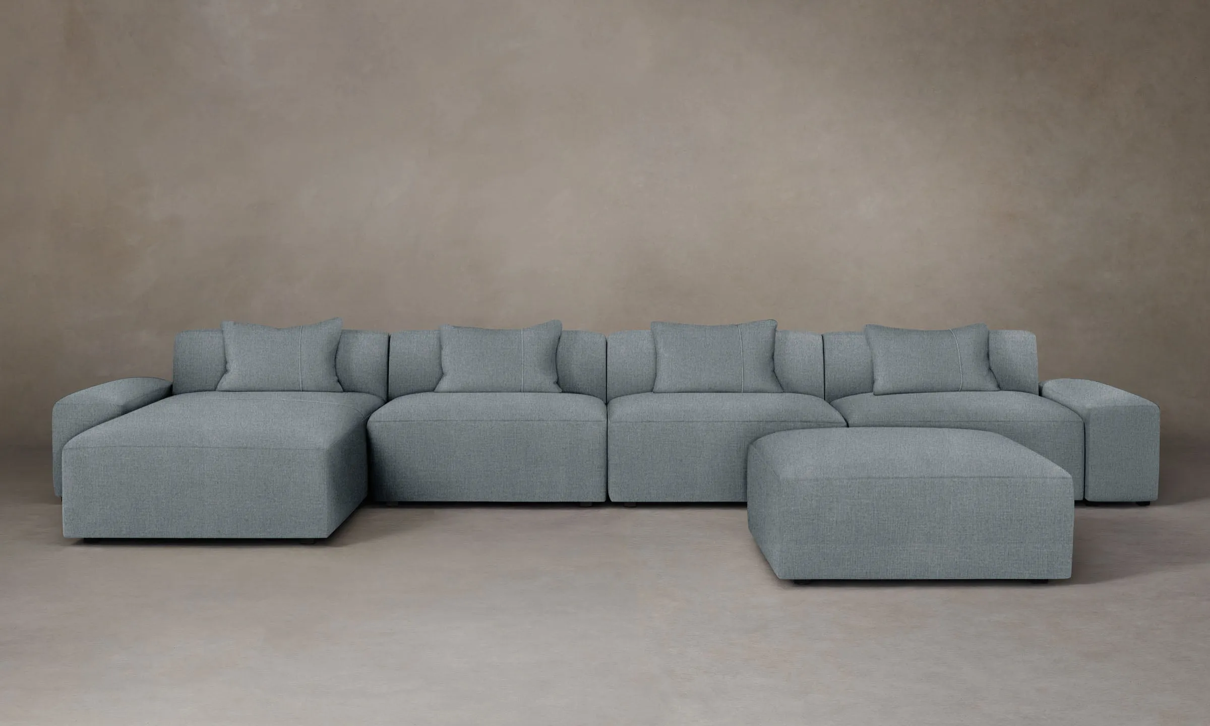The Breuer Modular Sectional - Performance Mélange Weave Aegean