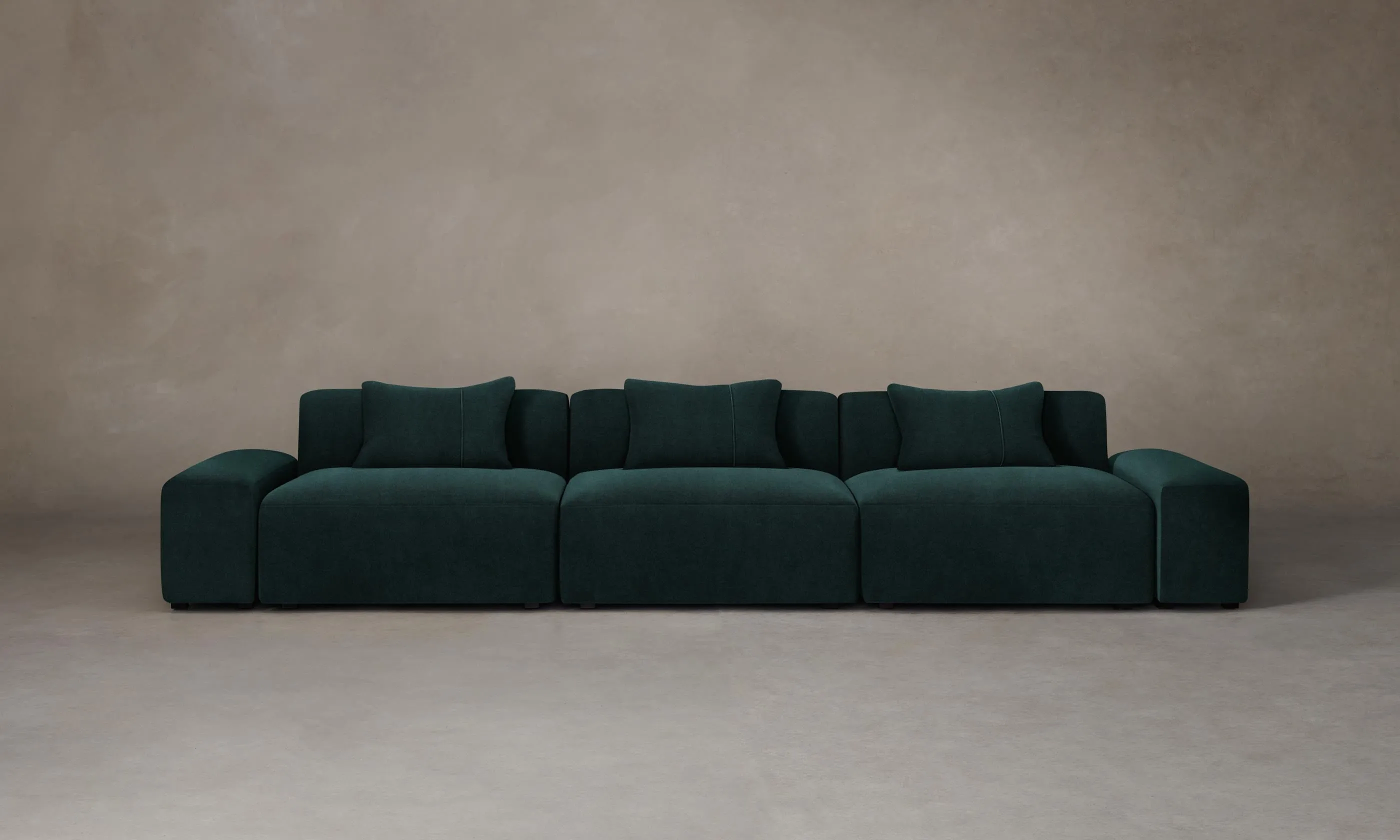 The Breuer Modular Sectional - Performance Velvet Emerald
