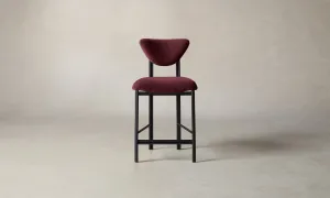 The Cooper Counter Stool - Performance Velvet Merlot
