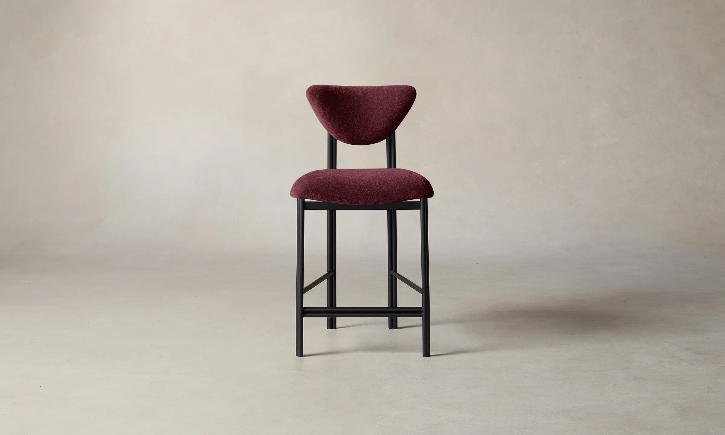 The Cooper Counter Stool - Performance Velvet Merlot