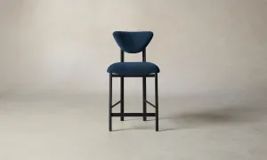 The Cooper Counter Stool - Performance Velvet Sapphire