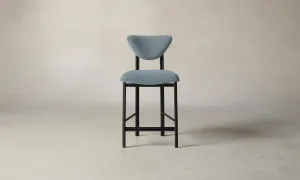 The Cooper Counter Stool - Performance Velvet Sky