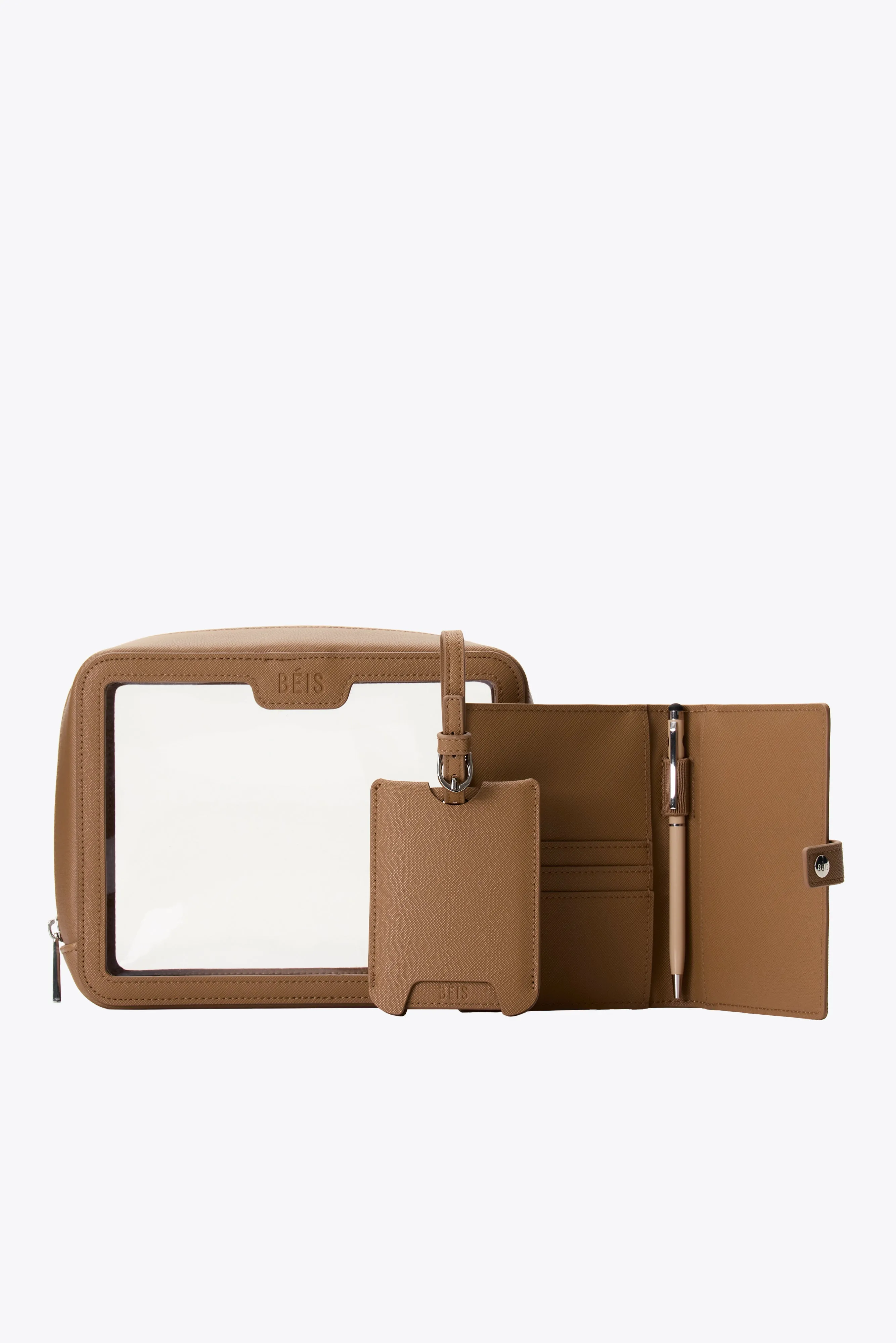 The Passport & Luggage Tag Set in Camel