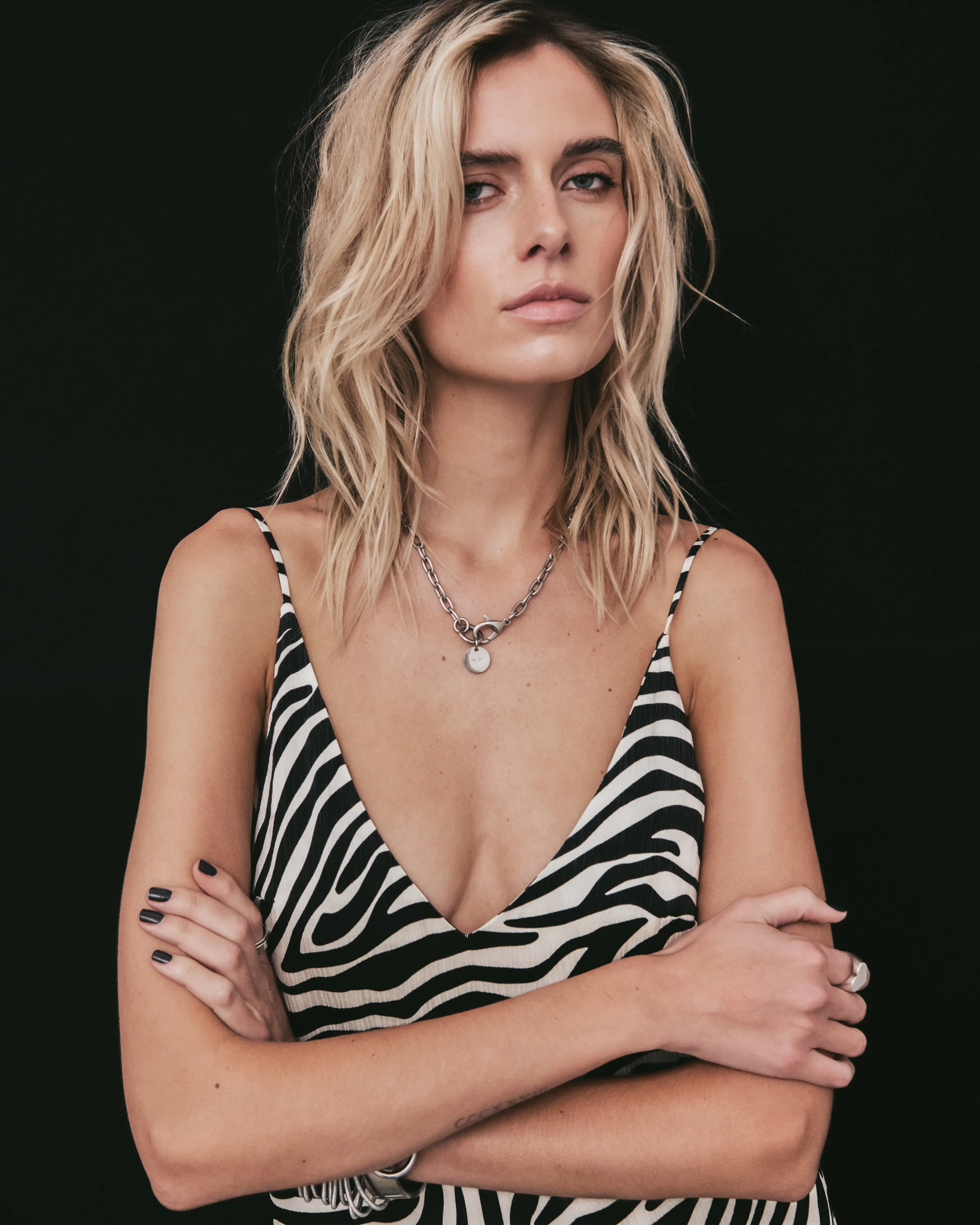 The Zebra Long Lyocell Slip Dress