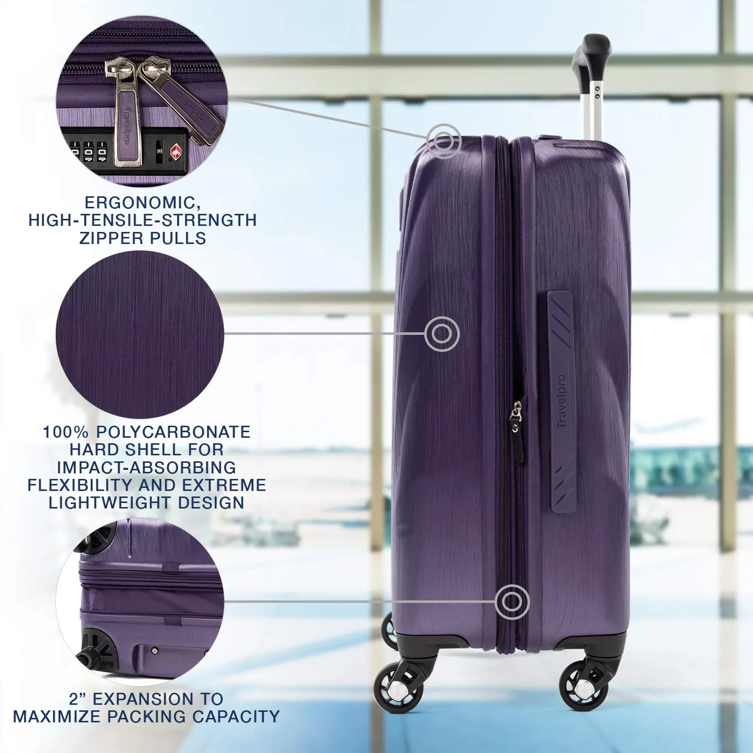 TravelPro Maxlite 5 21" Expandable 4-Wheel Carry-On Luggage