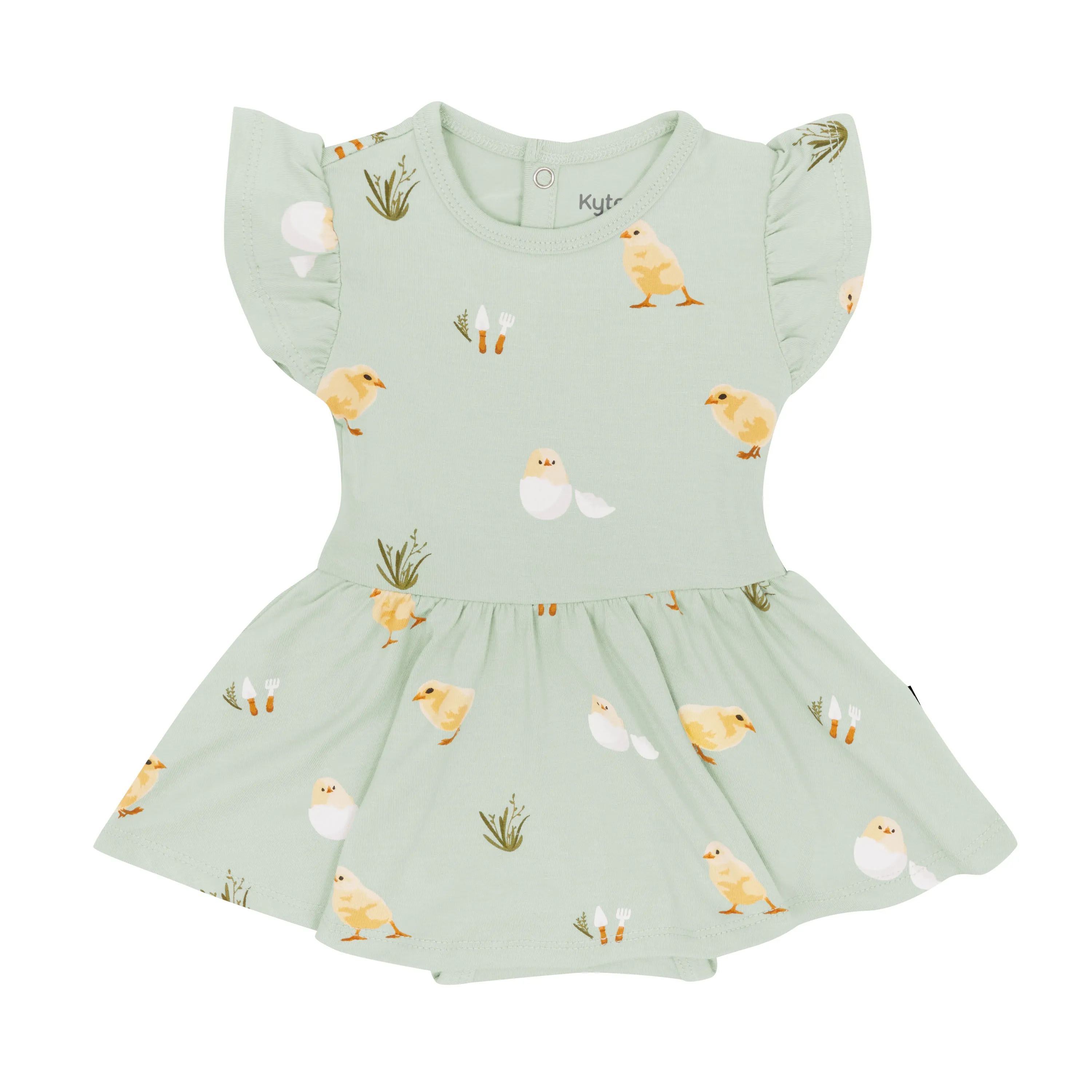 Twirl Bodysuit Dress in Aloe Chick