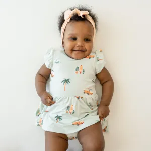 Twirl Bodysuit Dress in Dew Surf