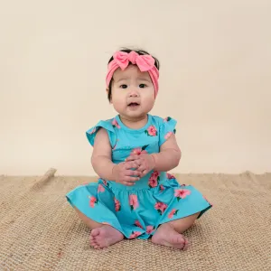 Twirl Bodysuit Dress in Hibiscus