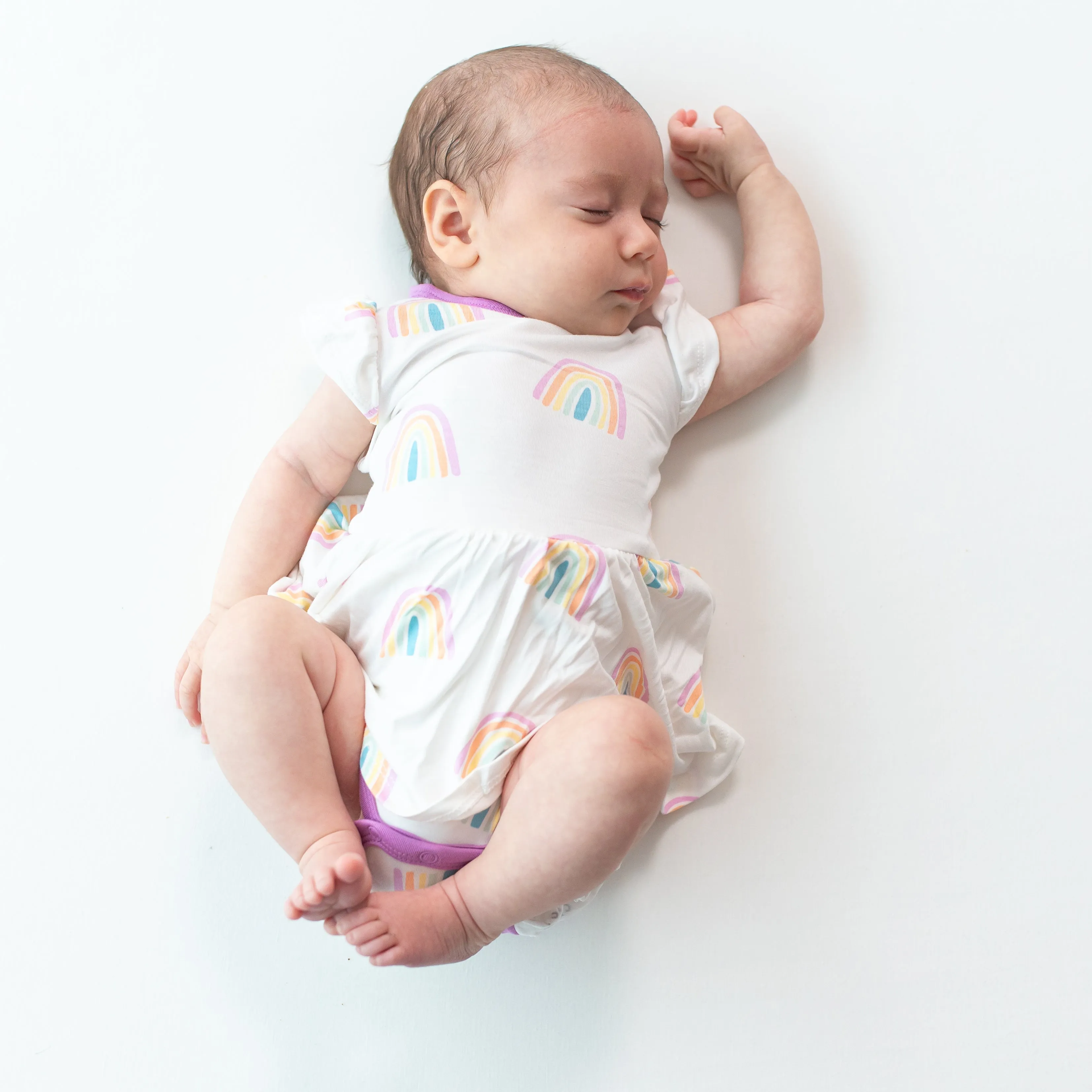 Twirl Bodysuit Dress in Poi Rainbow