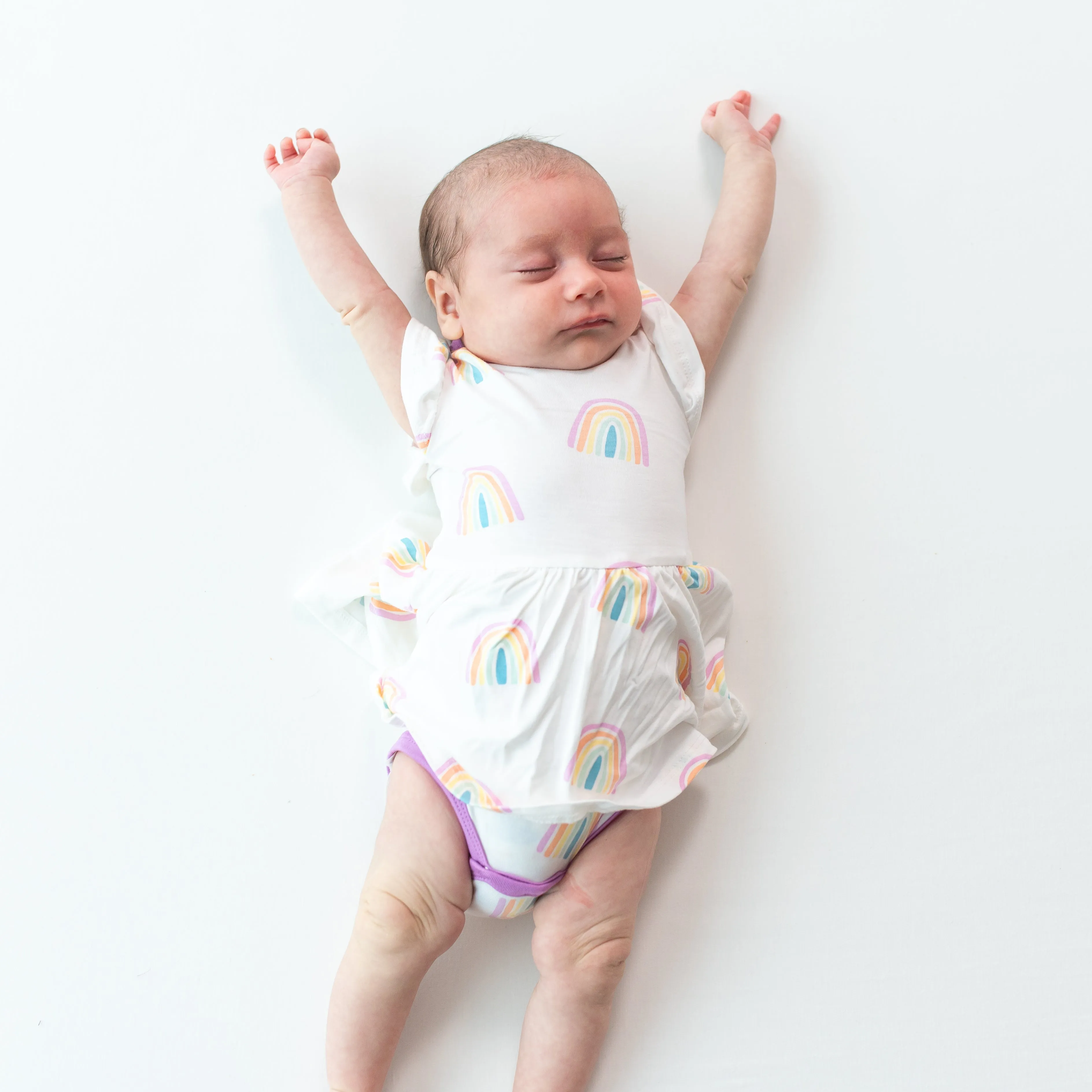 Twirl Bodysuit Dress in Poi Rainbow