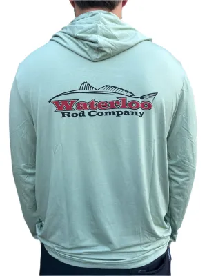 Waterloo Sage Hooded Long Sleeve Bamboo Shirt - Redfish Logo