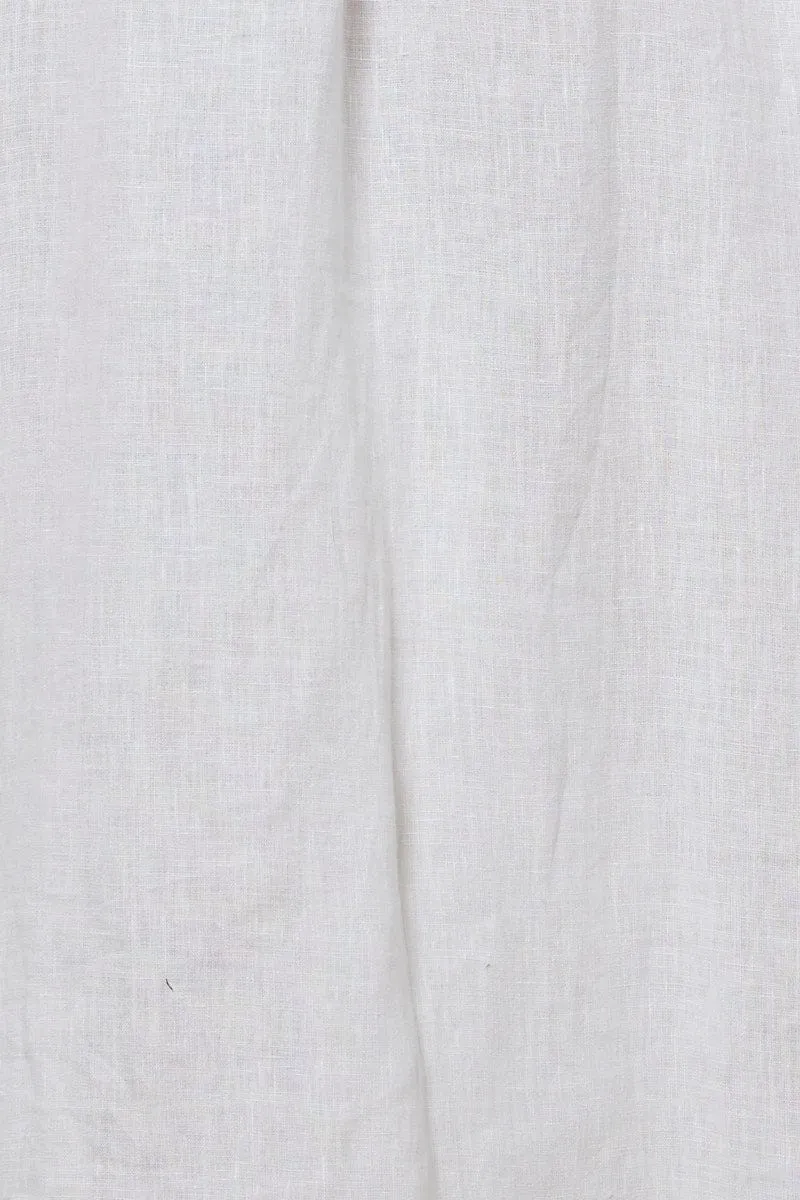 White A Line Dress Short Sleeve Maxi