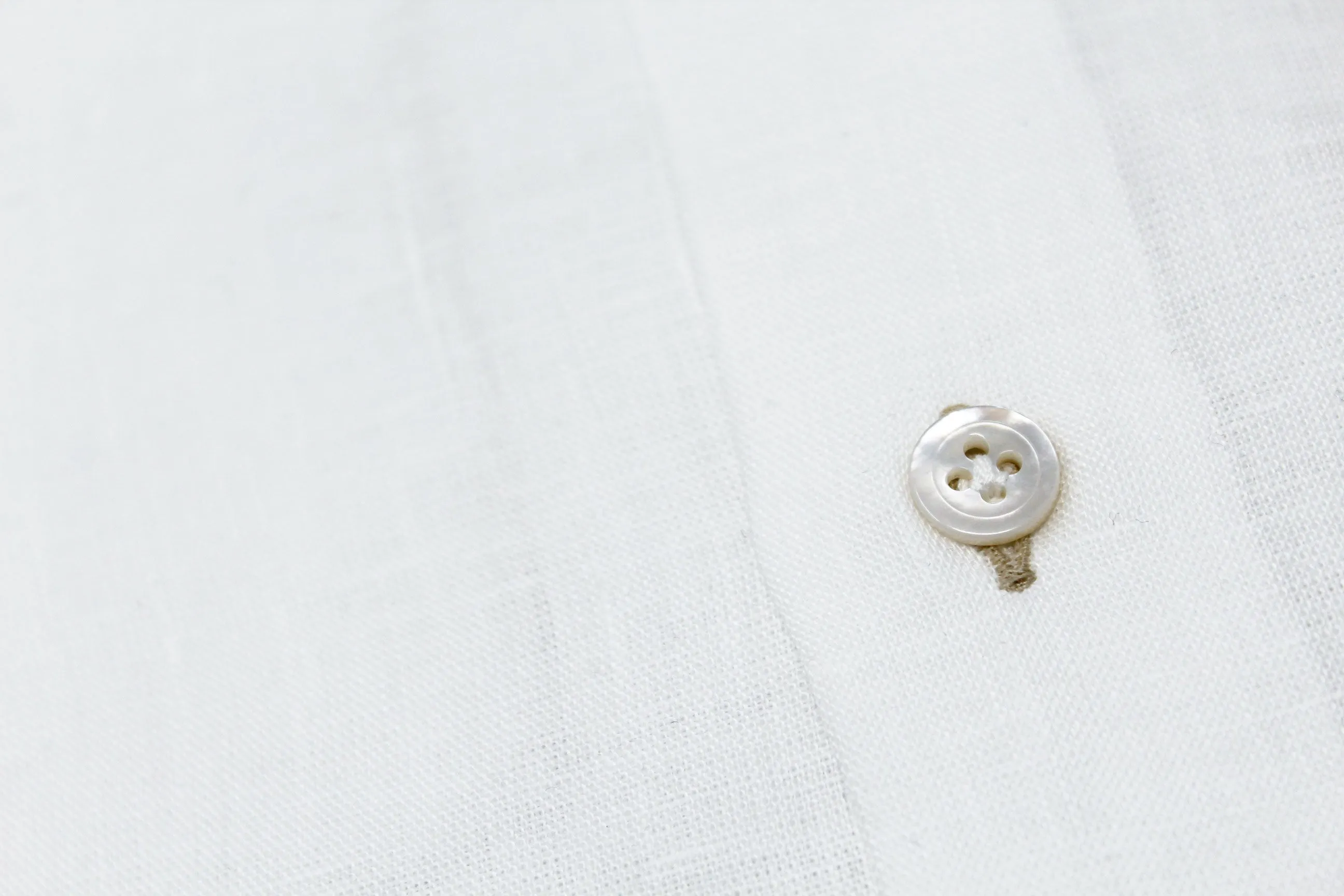 White Hand Finished Italian Linen Sport Shirt