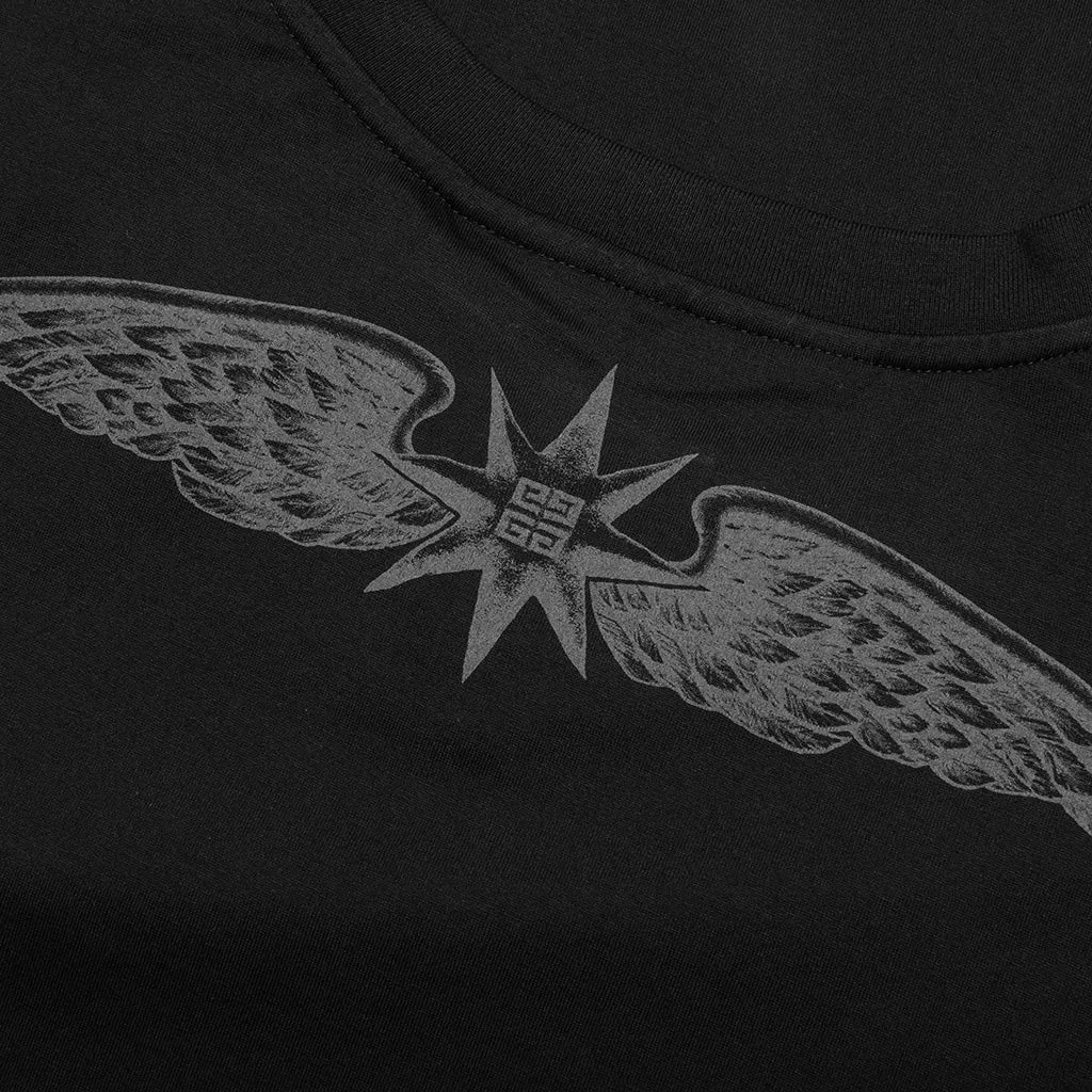 Wings Cotton T-Shirt - Black