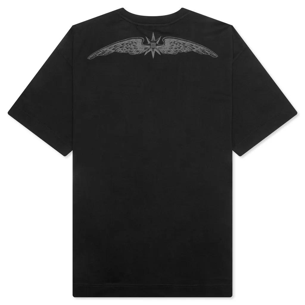 Wings Cotton T-Shirt - Black