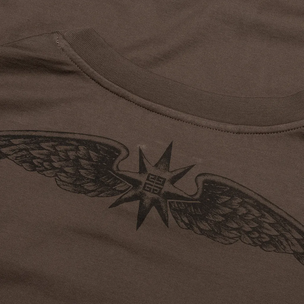 Wings Cotton T-Shirt - Khaki