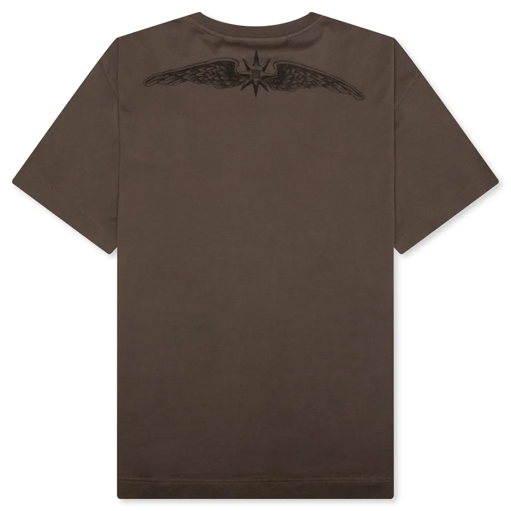 Wings Cotton T-Shirt - Khaki