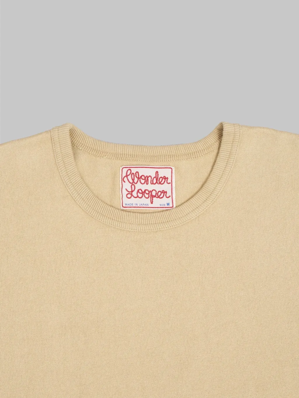 Wonder Looper Double Heavyweight Crewneck T-Shirt Sand
