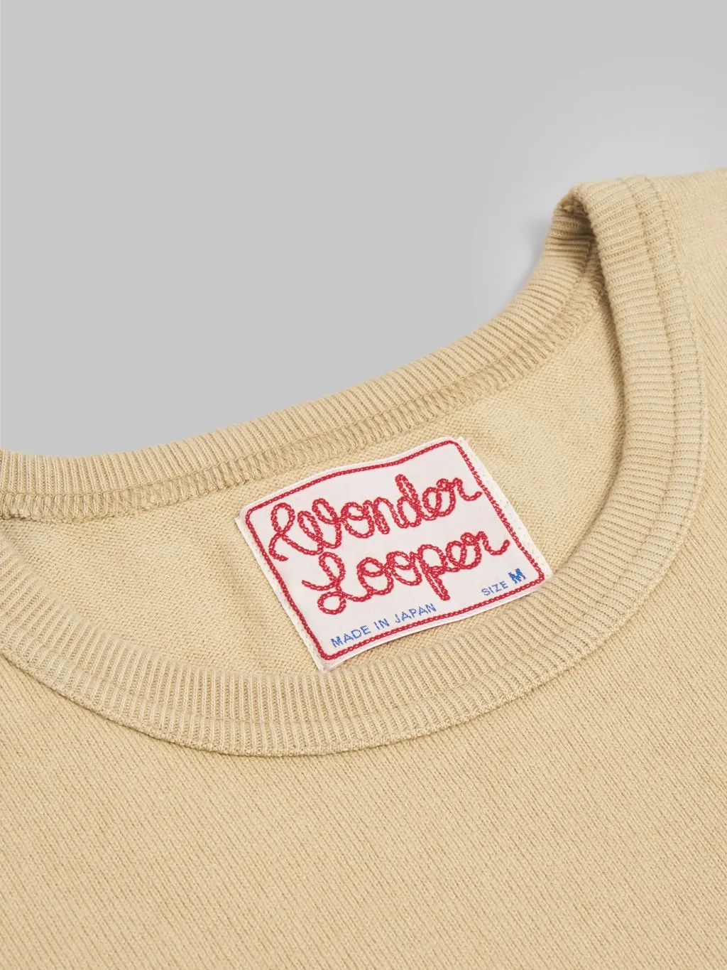 Wonder Looper Double Heavyweight Crewneck T-Shirt Sand