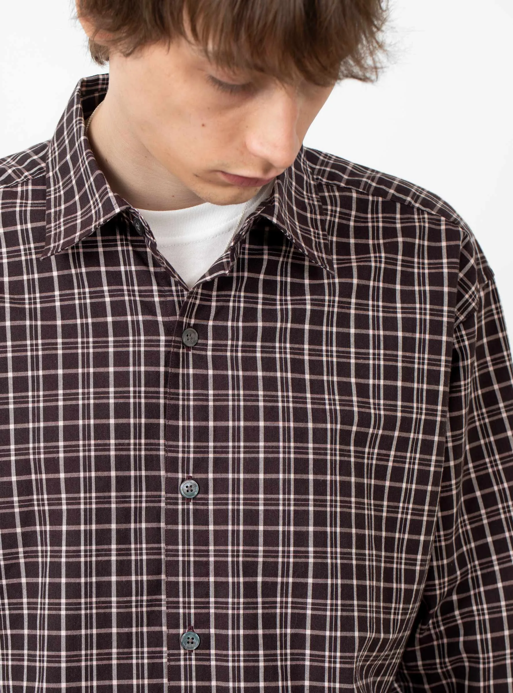 x Garbstore Generous Shirt Aubergine Check