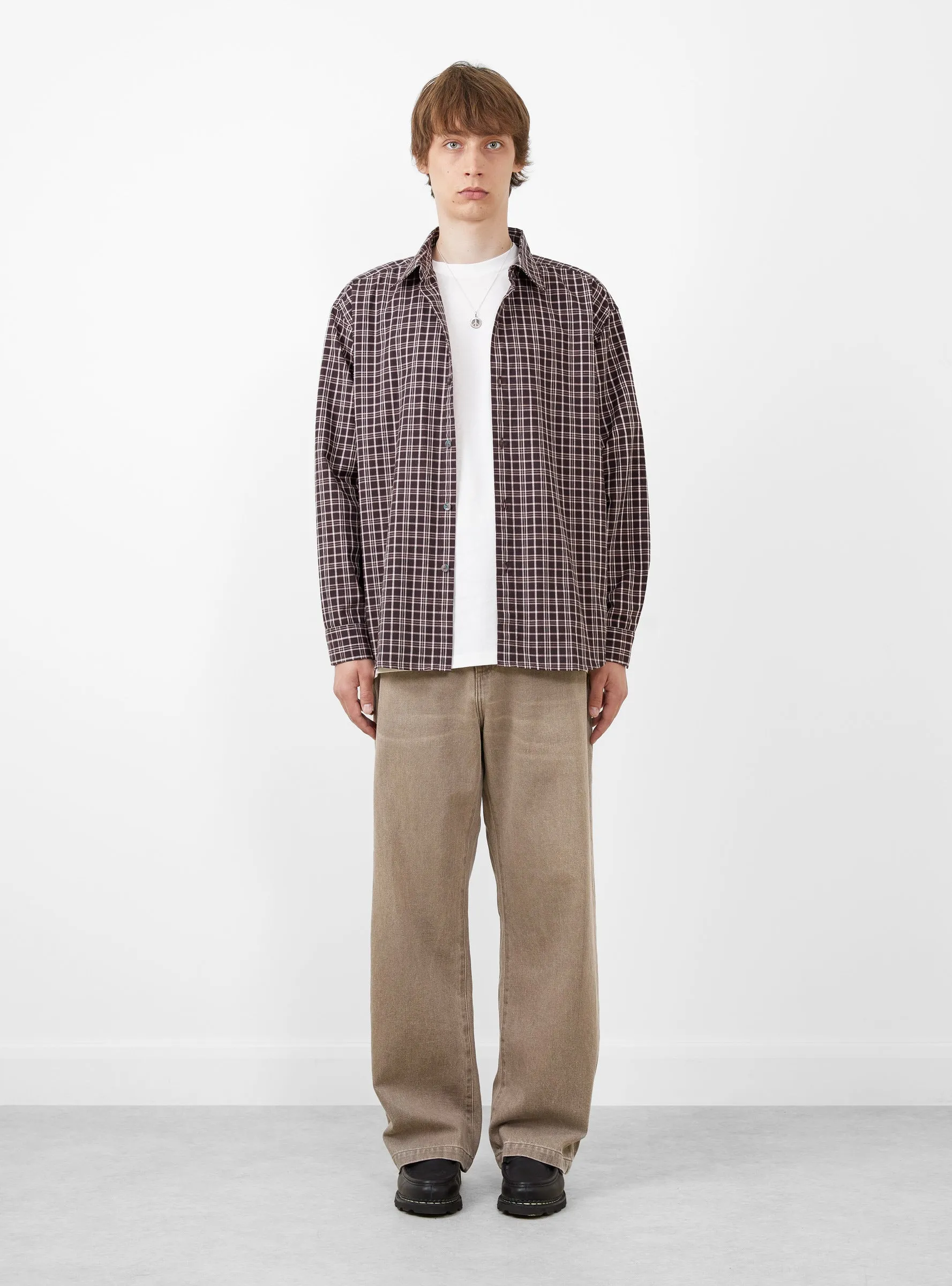 x Garbstore Generous Shirt Aubergine Check