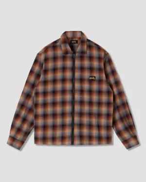 Zip Shirt (Brown/Blue Plaid)