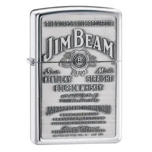 Zippo 250JB928 Classic Jim Beam Pewter Emblem High Polish Chrome Windproof Lighter