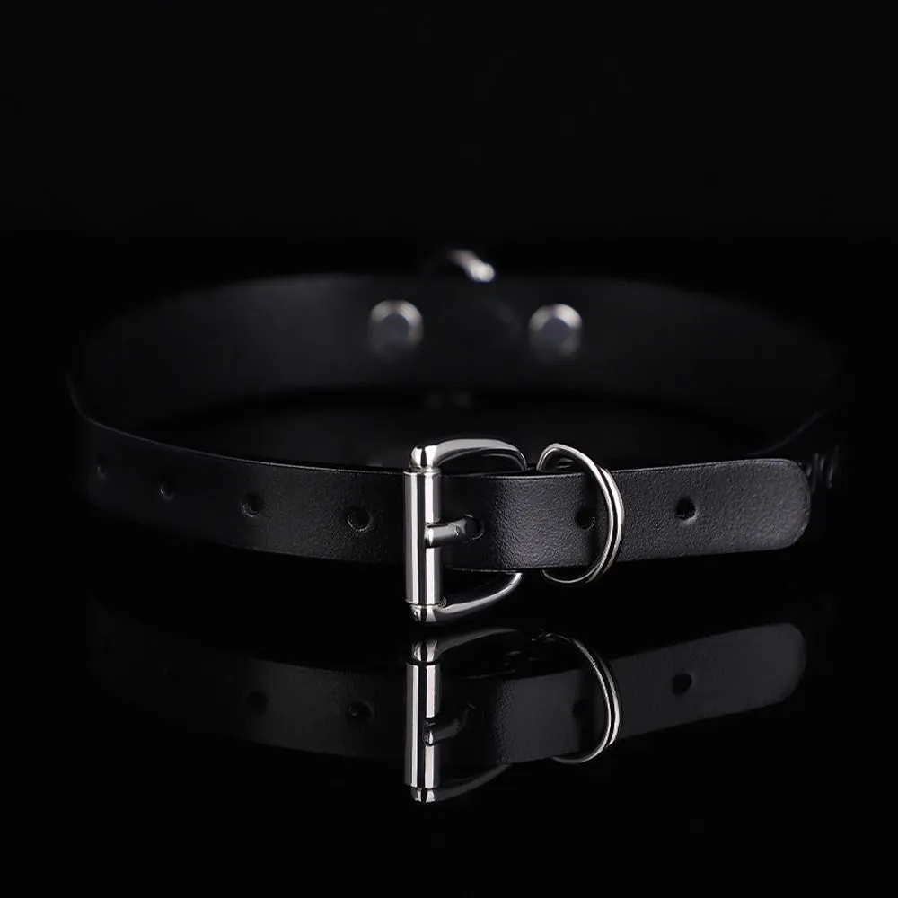 ZYL Genuine Leather Bolted D-Ring Collar