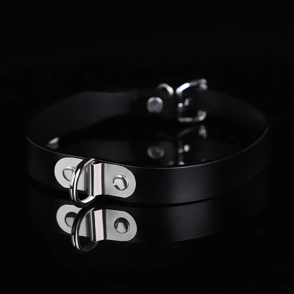 ZYL Genuine Leather Bolted D-Ring Collar